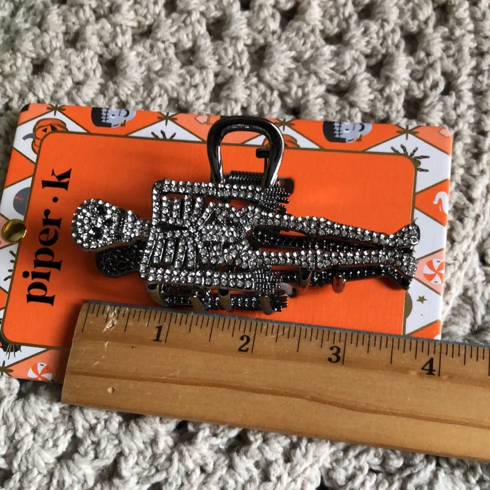 Piper K Rhinestone Skeleton Hair Claw Clip